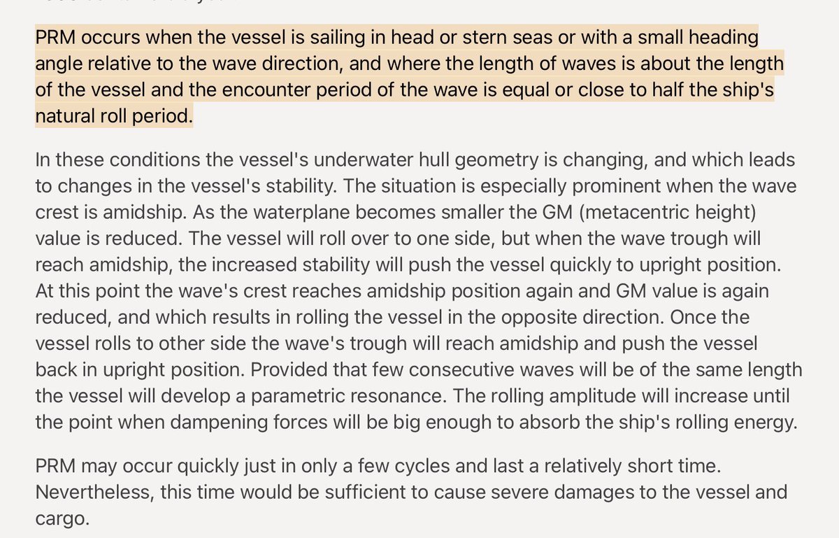 @iyeadkhalil112 It’s called parametric rolling (PRM) and occurs in either a head or following sea.