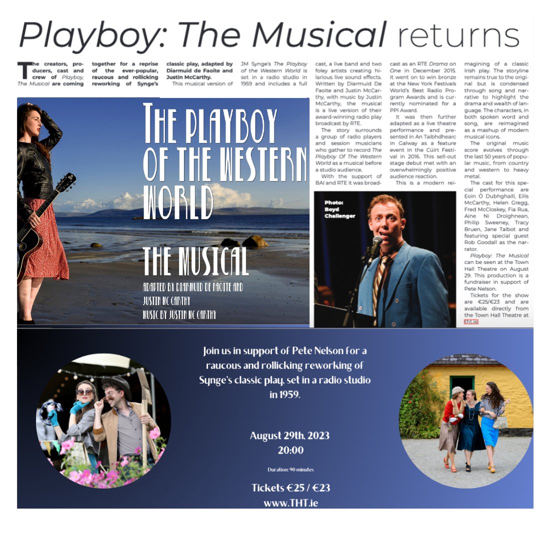 Thanks to <a href="/galwayad/">Galway Advertiser</a>  for covering our upcoming production of Playboy The Musical - get you tickets at tht.ie