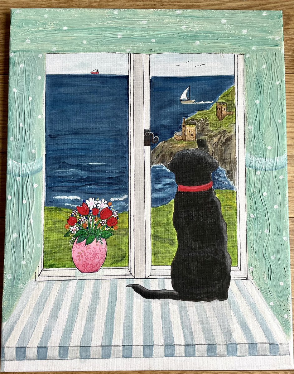 simoneccampbell's tweet photo. Home Sweet Home
My Lab looking out at my favourite view… The Crowns, Botallack #Cornwall #cornishart #thecrowns https://t.co/aofTetLx6a