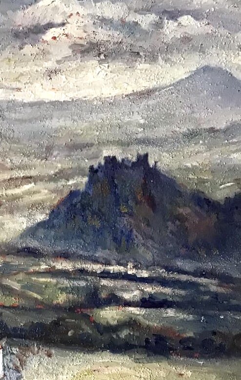 Detail: #CarregCennen castle from a distance 🏴󠁧󠁢󠁷󠁬󠁳󠁿

#artontwitter #art #Welshart