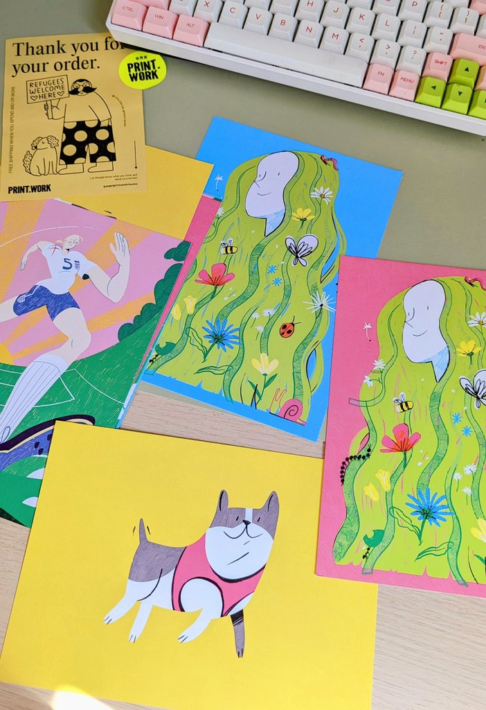 Ordered some print samples from <a href="/printwork_/">PRINT.WORK</a> and they came out so bright and pretty! 💛