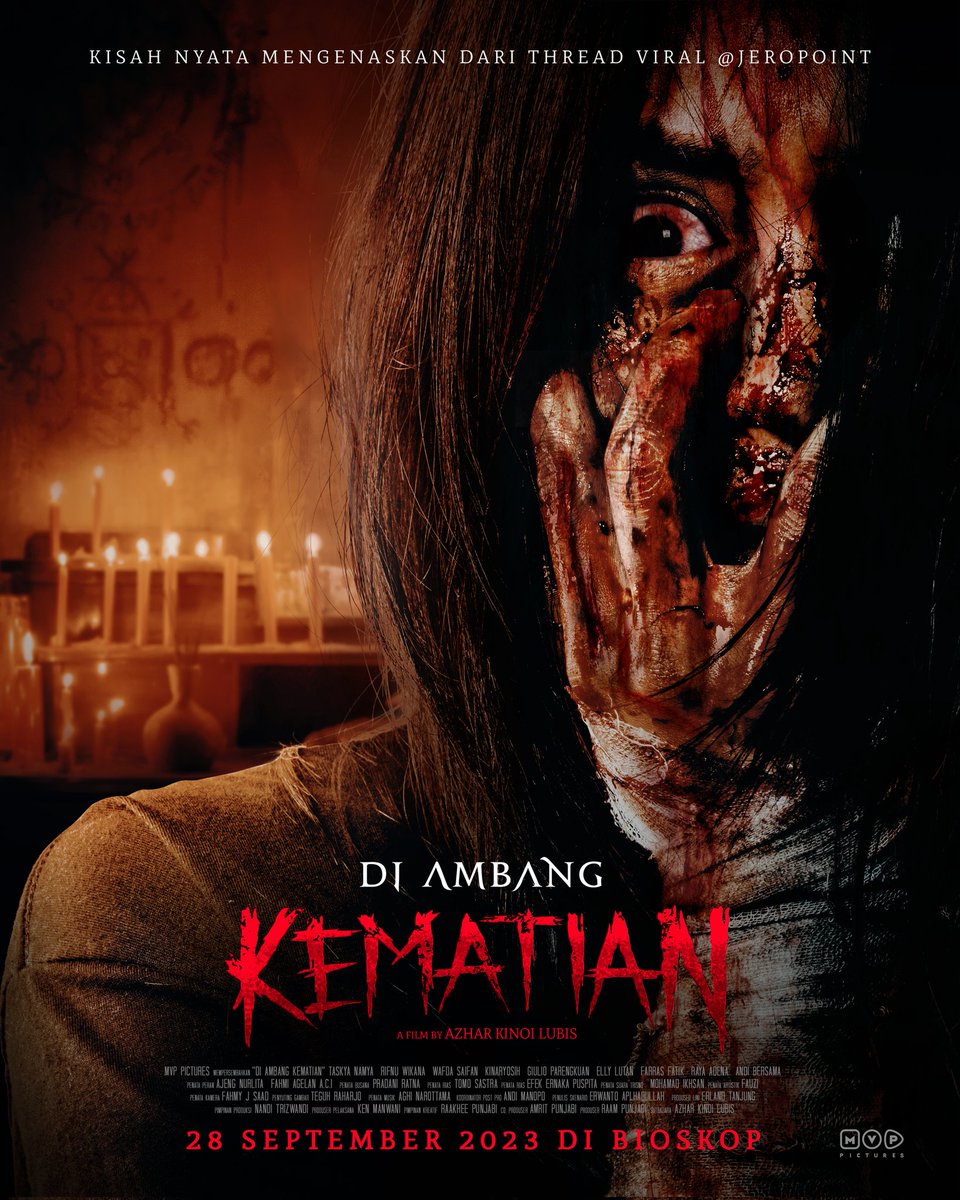 Official Poster Di Ambang Kematian! 

Nadia menjadi saksi kisah tragis yang merenggut satu persatu keluarganya. 

Bisakah Nadia lari dari takdir yang ditentukan?

#DiAmbangKematian #FilmDiAmbangKematian
#DimanaNadia
#MVPPictures 
<a href="/mvppictures/">MVP Pictures ID</a>