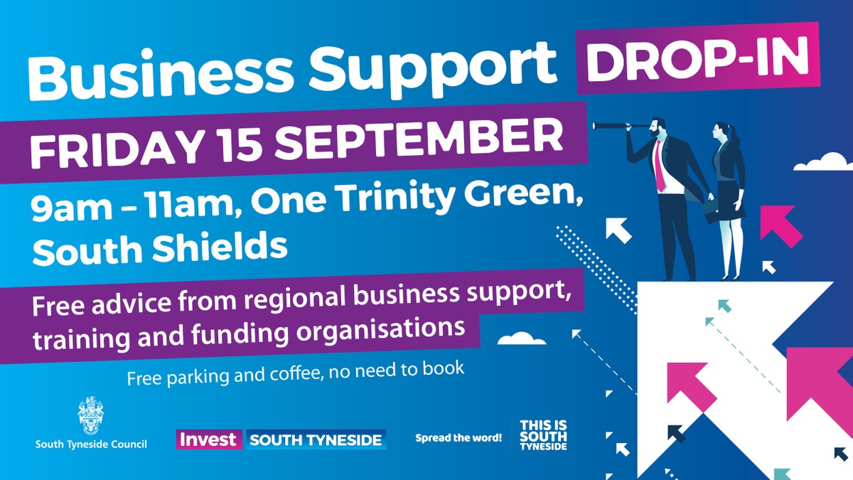 Save the date for our Business Support Drop-In! The business support landscape is an ever changing one, and it can be difficult to know what support is available. Drop in to meet with various business support organisations from across the region investsouthtyneside.com/event/business…