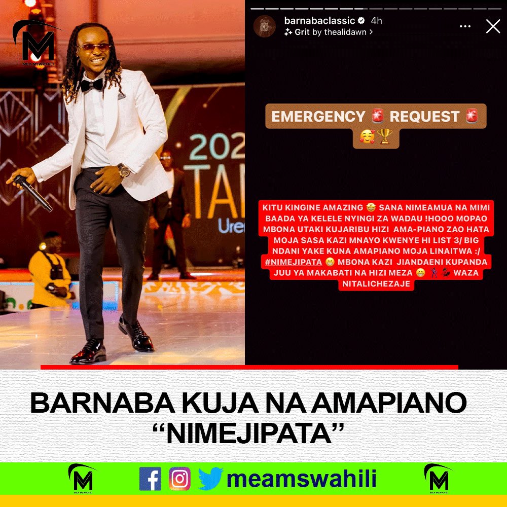 Nyota wa Muziki wa BongoFlava Barnaba🇹🇿A.K.A Mopao Ameweka Wazi Kuwa Ameamua Kuja na Ngoma Moja ya Amapiano Ambayo Ataiachia Hivi Karibuni.

Barnaba Amedai Wazo Hilo La Yeye Kuja na Amapiano Limetoka Kwa Mashabiki Zake Wakiitaji Nayeye Afanye Jambo Kwa Njia ya Miondoko Hiyo.