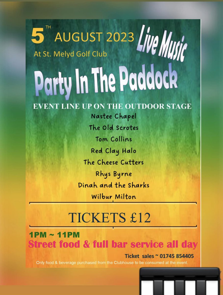 MirrorManEvents's tweet image. I had such fun at last year's #Partyinthepaddock. I found out it's this weekend.
If the weather allows, I might pop down. What do you think St. Melyd Golf Club
Bring On the Sunshine. It's Time To Shine its #Mirrortime
#whatsonprestatyn #festivalseason #livemusic  #NwalesHour