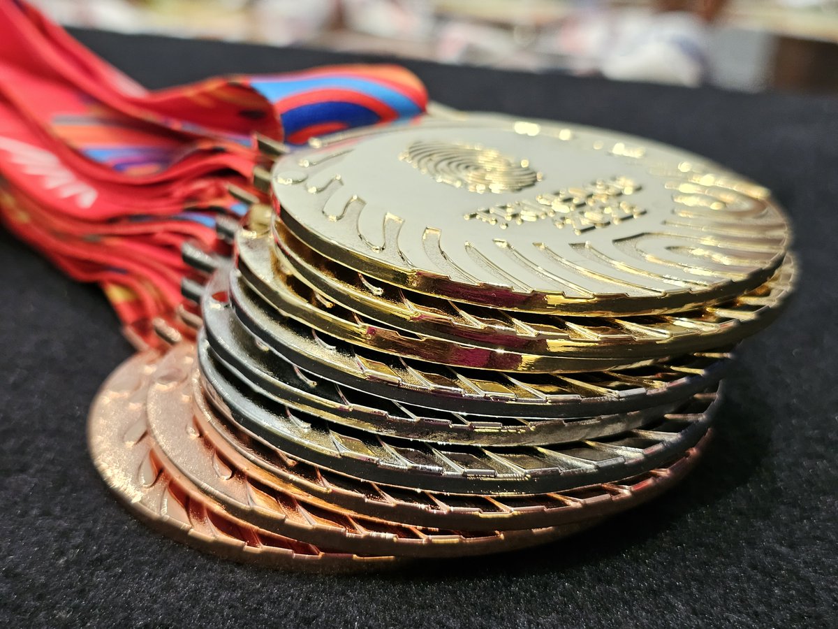 trinbago2023's tweet photo. The stage is set as we proudly unveil the shining symbols of triumph for the #Trinbago2023 Commonwealth Youth Games. 🥇🥈🥉Brace yourself for an electrifying spectacle where passion, determination, and unity converge. 
🏊🏽‍♀️ 🏃🏾‍♂️🚴🏽🏊🏽‍♀️🏐🏉🏝️
#Trinidadandtobago #commonwealthyouthgames https://t.co/GKmuUPUVsR