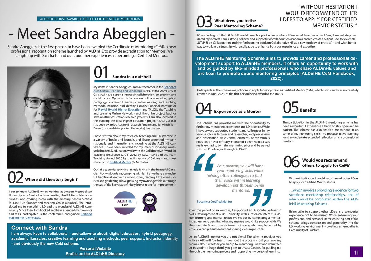 sandra_abegglen's tweet photo. Thanks to @aldinhe_LH for including my interview in the latest #LoveLD Magazine (Issue 3):
https://t.co/DuevhlCEI6
I have received the first Certified Mentor qualification!
Support: #SilvinaBishoppMartin, #UrsulaCanton, #JaneMcKay, #ChenéePsaros, #SamThomas & #AlicjaSyska https://t.co/2B8gkvp25S