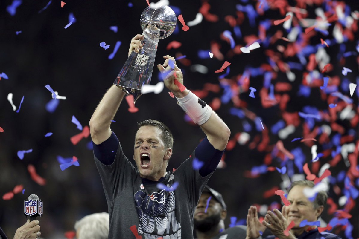 PatsBuzz's tweet photo. In honor of Tom Brady’s birthday, here are some of my favorite stats:

- Career record against the Bills: 33-3.

- More SB wins than every organization. 

- Same amount of NFC Championships as Aaron Rodgers in only 3 seasons. 

- 251-84 career record. 

GOAT stuff. https://t.co/RoeNnqR3Za