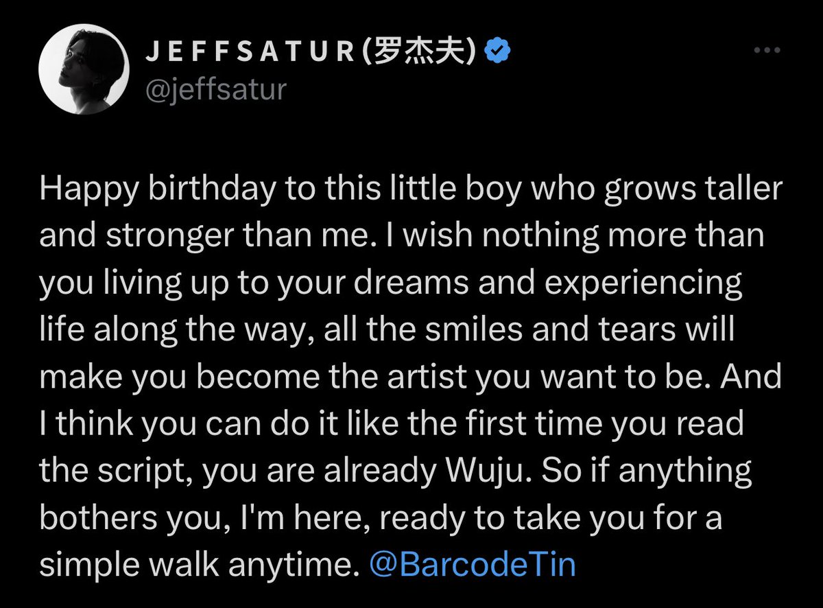 when he said “i love you and i will always support you” but jeff satur said: