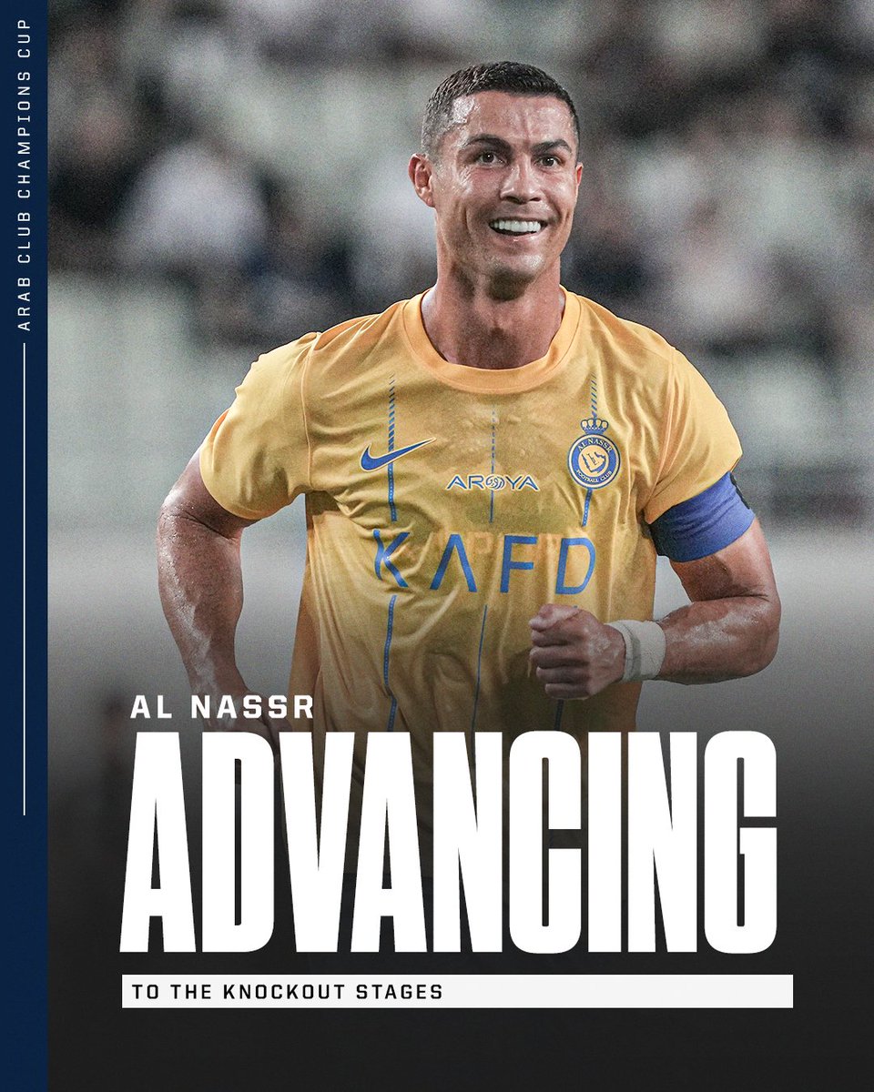 ESPNFC's tweet photo. Cristiano Ronaldo's 87' equalizer for Al Nassr sends them through to the knockout stages of the Arab Club Champions Cup.

CLUTCH 🥶 https://t.co/Kzgwk6G63N