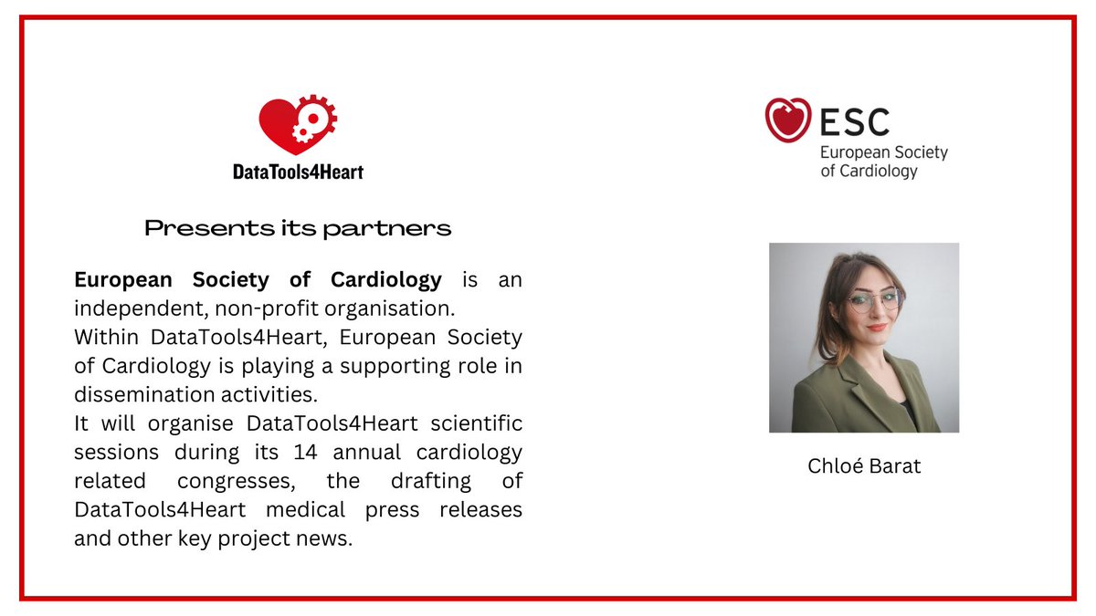 DataTools4Heart's tweet photo. Consortium partner @escardio 
🔬🏥👩‍⚕️❤️ 
@EU_Commission 
@UniBarcelona 
#DataTools4heart #consortium #partners #heartdata #AI #healthcare #horizoneurope https://t.co/vb2PxqJIbq