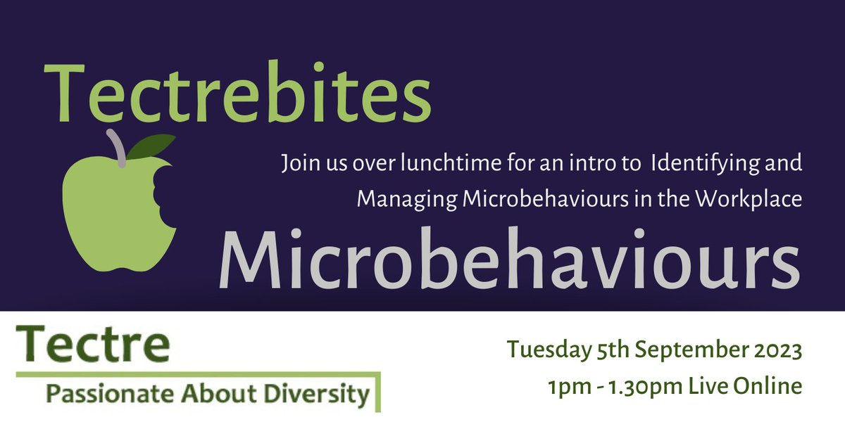 Back by popular demand our Microbehaviours CPD session - join us for 30mins on 5th Sept - book via Eventbrite or enrol on tectre.com