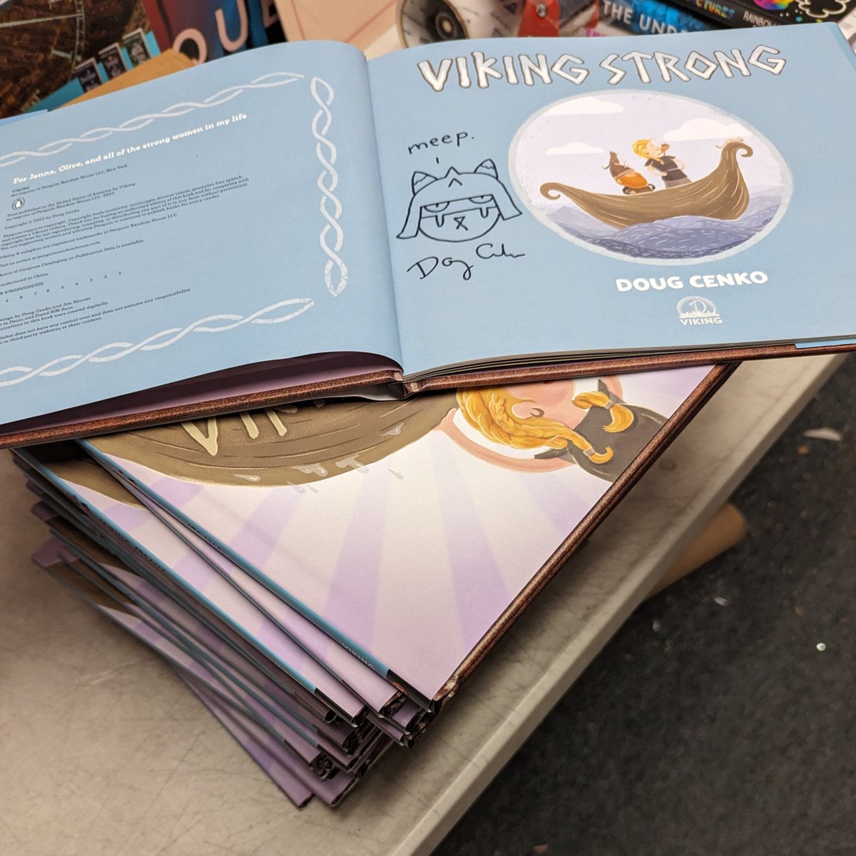 dougcenko's tweet photo. Copies are signed and ready to ship! Thanks for all of the orders of VIKING STRONG. 

Signed copies are still available from @RoscoeBooks:

https://t.co/jJjeBrYpEO

#vikingstrong #kidlit #picturebooks @penguinrandom @VikingBooks @VikingChildrens @penguinkids https://t.co/HDov9ZFMxh