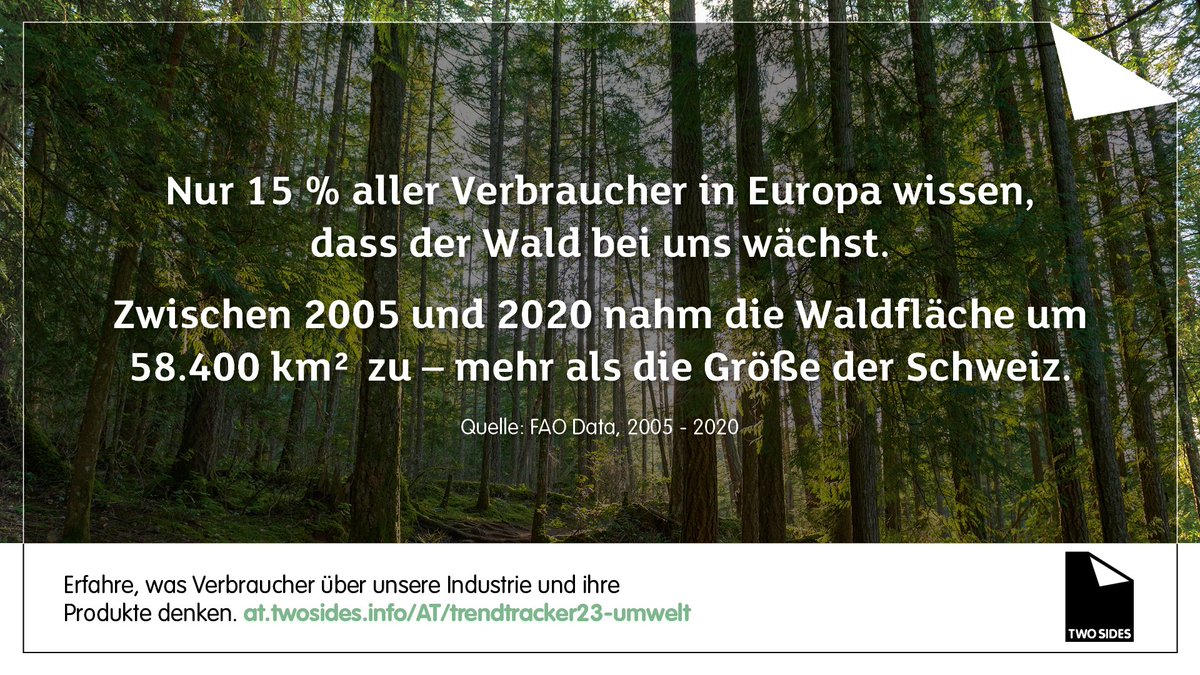 Neue TrendTracker-Ergebnisse bestätigen: dem Wald in Europa geht es besser, als die meisten glauben.
#Wald #Holz #Papier #Umfrage 
at.twosides.info/AT/trendtracke…