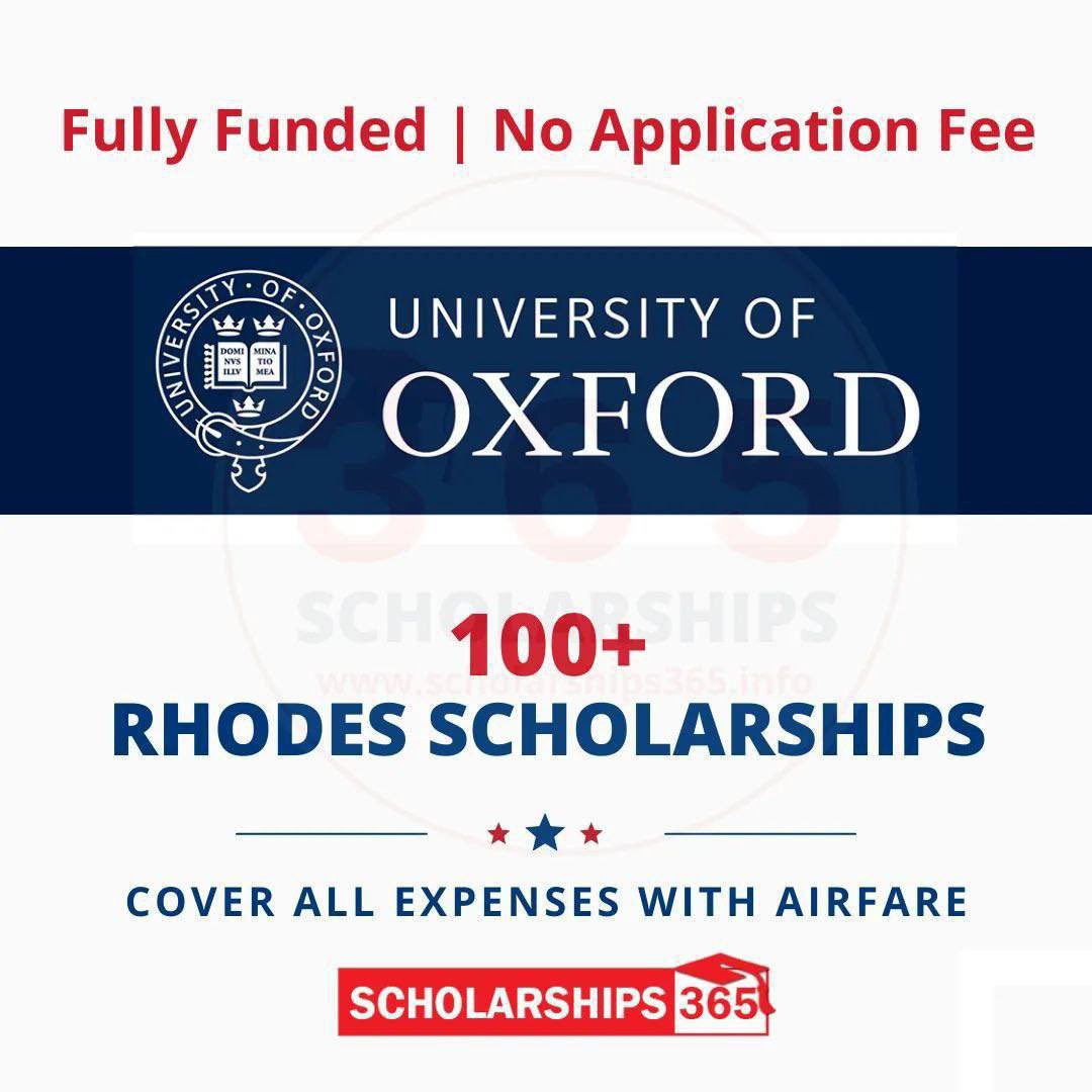 scholarship_365's tweet photo. Fully Funded Rhodes Scholarships 2024 in UK at University of Oxford, UK.

📍No Fee

👉 Apply https://t.co/TynpykbG4n

📚Programs: 1000+ Courses Available

💰offers: Fully Funded with Airfare, Accommodation &amp; Stipend

#scholarships365 #studyabroad #scholarships #europe #ielts https://t.co/tqwR1phdNC