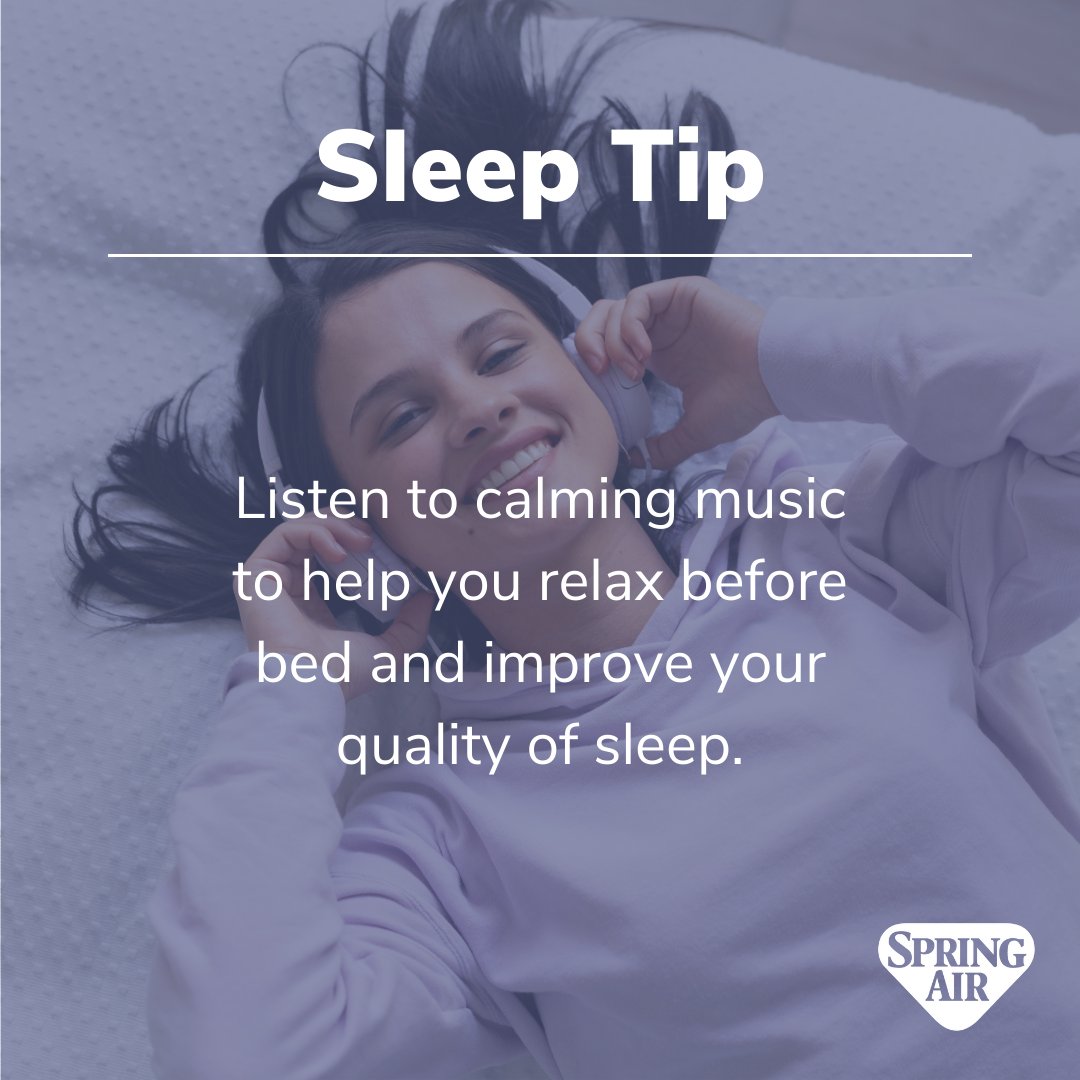 SpringAirCanada's tweet image. Tuning into calming music before bed is the perfect way to wind down and get a good night’s rest. Put on your favourite tunes and drift away into a peaceful sleep.