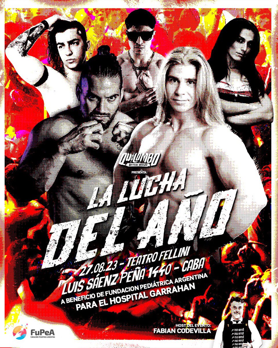 QuilomboArg's tweet photo. Tenemos LA LUCHA DEL AÑO, @_VicenteViloni y @imtaylorwolf CARA A CARA por primera vez en sus carreras 🤯 27 de Agosto, 18hs. Teatro Fellini (Luis Saenz
Peña 1440, CABA) Preventa 1 ACTIVA  https://t.co/4oGt180aJi (Menores de 8 años gratis!) https://t.co/cXiBIQfBlS