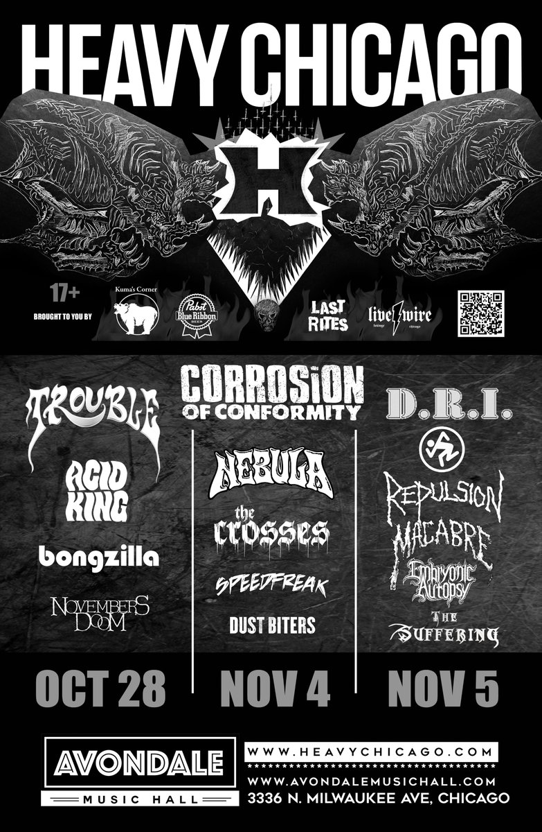 HOLY HELL! LOOK AT THIS!
DUST BITERS is playing @HeavyChicago!

We're playing with fucking @troublemetal, @coccabal,  @DRI_Band, and so many other amazing bands!!

Tickets are on sale now, we open the show on Saturday! Come party!

wamitickets.com/e/392/heavy-ch…