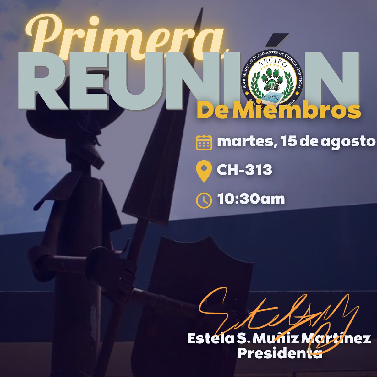 ¡Empezamos el semestre! Ven y sé parte de nuestra primera reunión de miembros de introducción. Esta será este próximo martes, 15 de agosto de 2023 a las 10:30 am (Hora Universal) en el salón CH-313 del edificio Dr. Carlos E. Chardón.