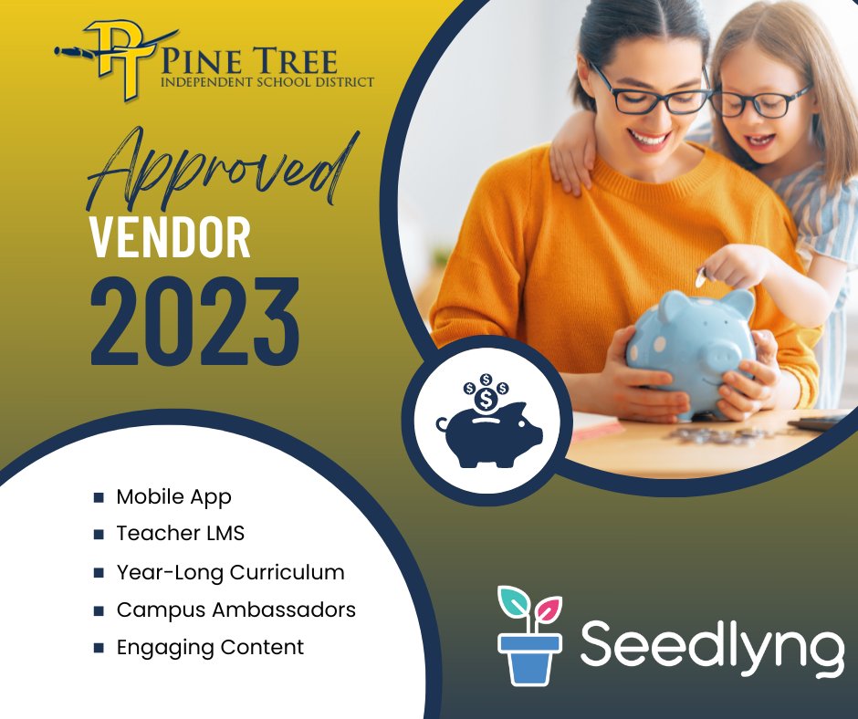 🌟 Exciting News! 🌟 A big thank you to @PTISDPirates for selecting Seedlyng Financial Education as an approved vendor! Let's get to work.

#financialliteracy #education #students #parents