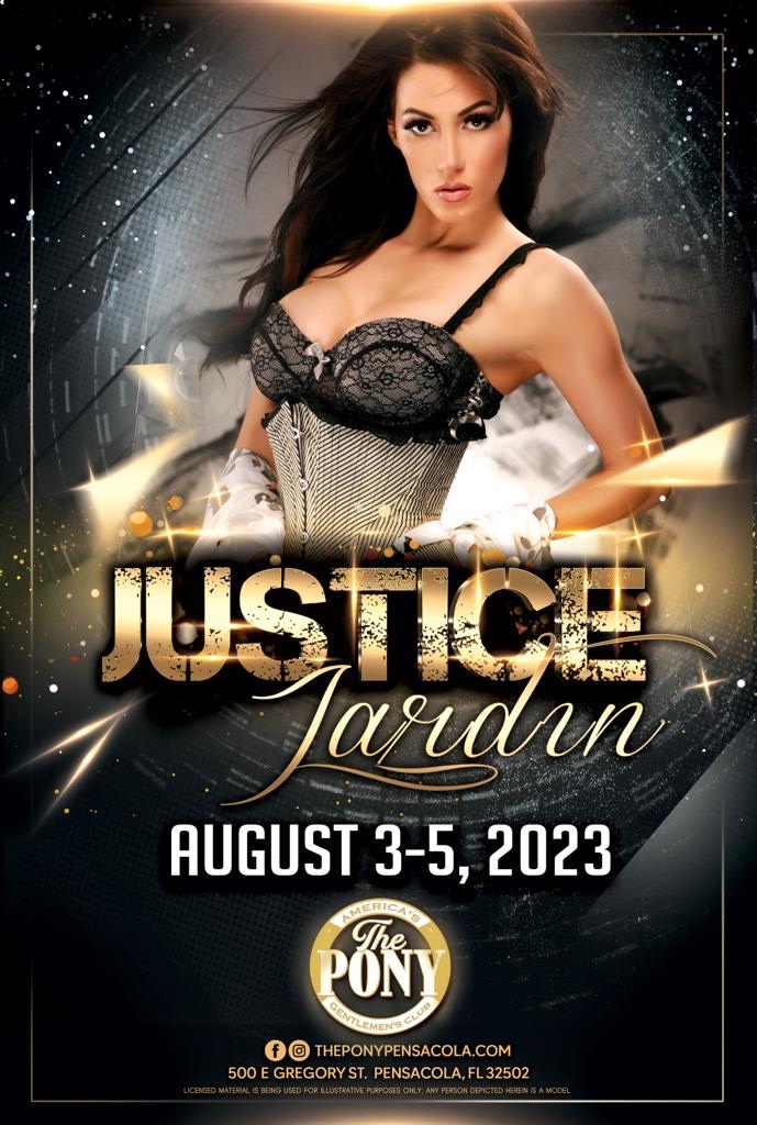 We're excited to announce that the amazing #JusticeJardin is coming to The Pony Pensacola Aug 3-5! Come see ED's Entertainer of the Year '22 & 23 show off her sultry moves and take your weekend to the next level! 🔥 
.
.
.
#EDwinner #PonyPensacola #EntertainerOfTheYear
