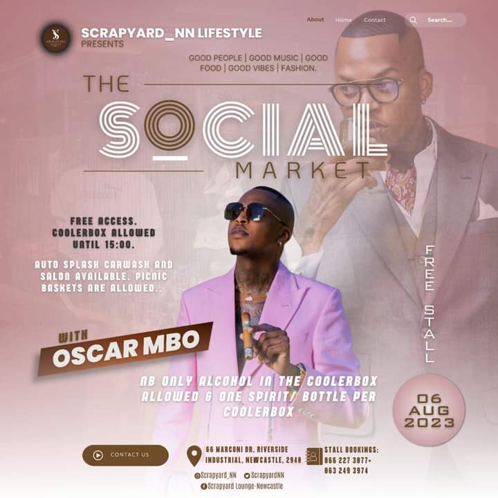 Social Market ft Oscar Mbo
📲 066 227 3077 to book a FREE stall or a slot to perform this Sunday