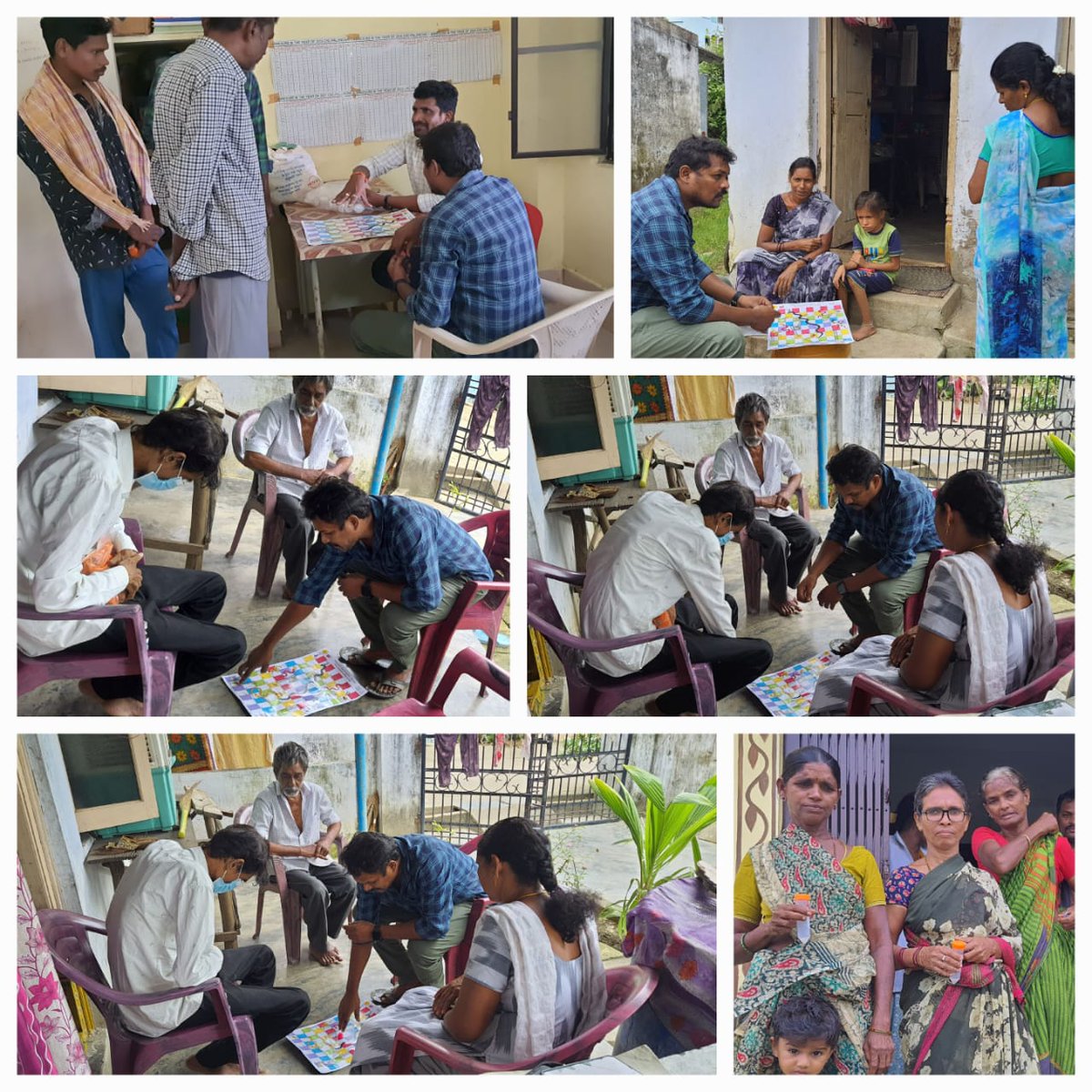 TbBhadrachalam's tweet photo. Sir #nikshayadiwas due to be held on 24th July is being celebrated in #TUPalwancha today due to floods. #TBpatients and their family members were made aware of the importance of #Nutritionfood by playing #snakeladder game. and conducted TB awareness and ACF camp at GP level. https://t.co/M4pICco1eQ