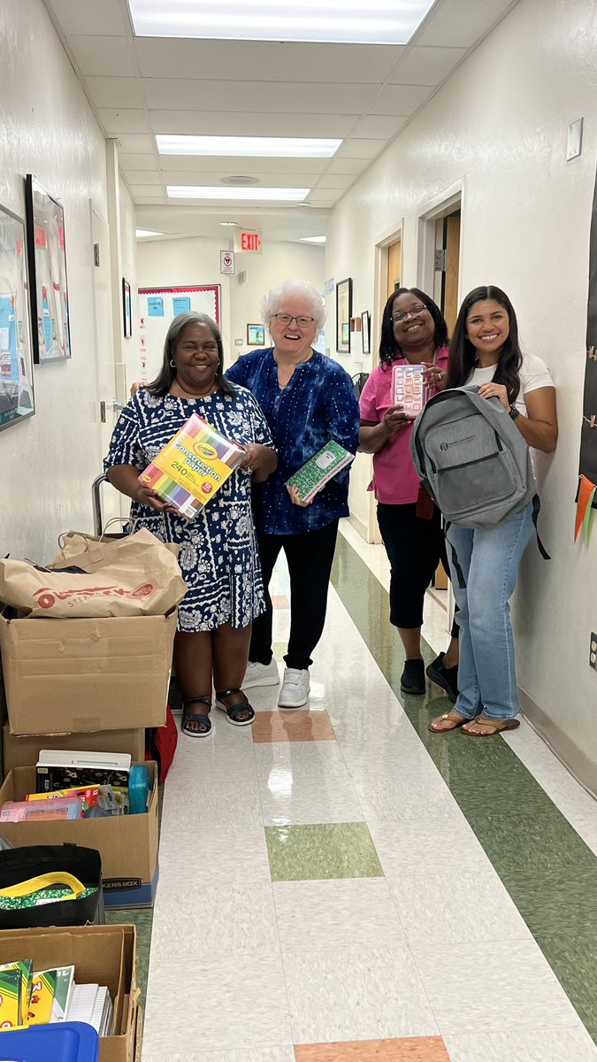 Thank you to our friend Bonnie Plucinski and St. Matthew’s for their donation of school supplies for our students! 🎒✏️ 📓
