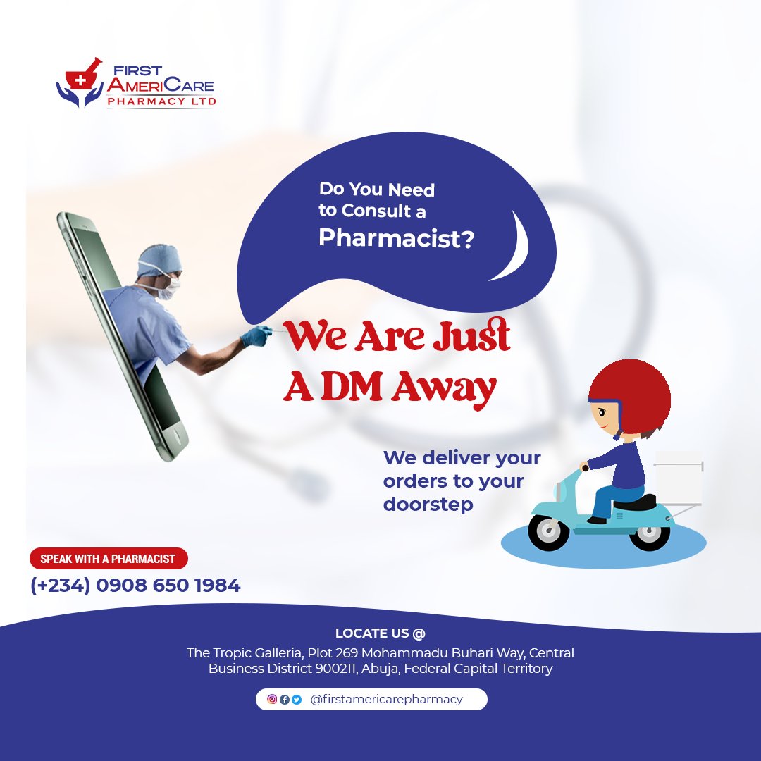 firstamericare's tweet photo. We deliver your medications, cosmetics and other items to your doorstep within Abuja. 

Get well soon jk | Christiano Ronaldo | Maryam Shetty | Neymar #pharmacy #abuja #AbujaTwitterCommunity https://t.co/GNxzzj3BMb