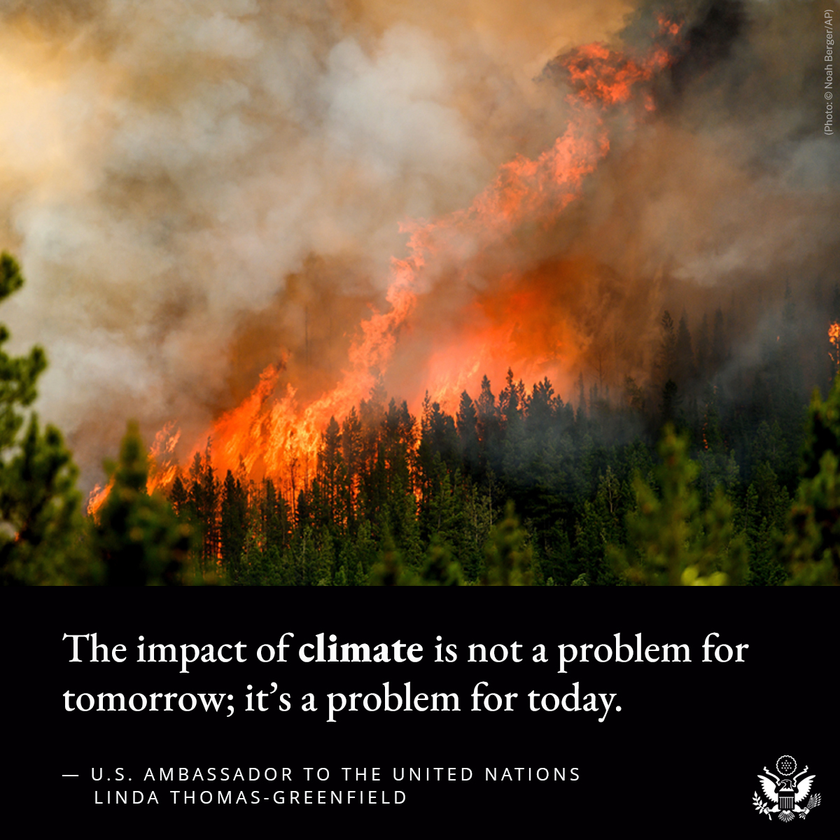 .@USAmbUN: We know that climate change has impacted food insecurity. It is something that we feel every day as we look at the patterns of heat across the globe, the patterns of flooding, intensified storms. We absolutely have to work together to address these issues today.