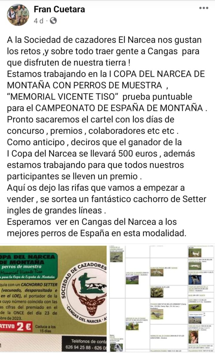 JoseCarral3's tweet photo. 🧵Con semejante"cocido intelectual"(#Cuetara) después  que  @AlejandroJCalvo y el DG #DavidVillar hayan permitido que la caza rebase todos los límites de calendario y actividades,ahora esto en pleno PN de Fuentes del Narcea,Zona Osera,LiC, ZEPA.Que lo celebren en el coto. Sigo👇 https://t.co/M6n9R360da