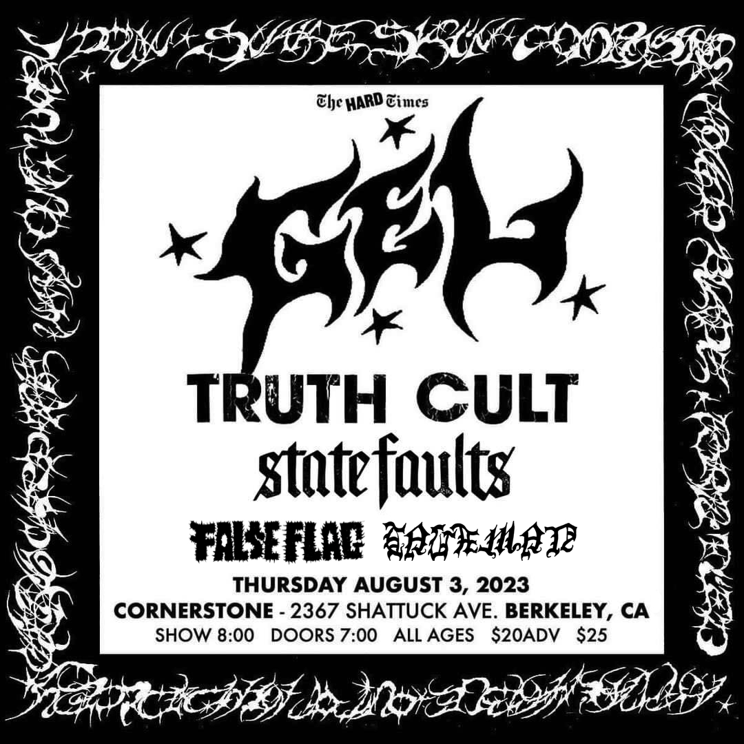 CornerstoneBerk's tweet photo. TONIGHT π€ The Hard Times presents GEL live at #CornerstoneBerkeley with Truth Cult State Faults, False Flag & Caveman π Tickets available online or at the door.
Doors 7pm // Show 8pm // All Ages // $25 https://t.co/xMDTljlnp2
