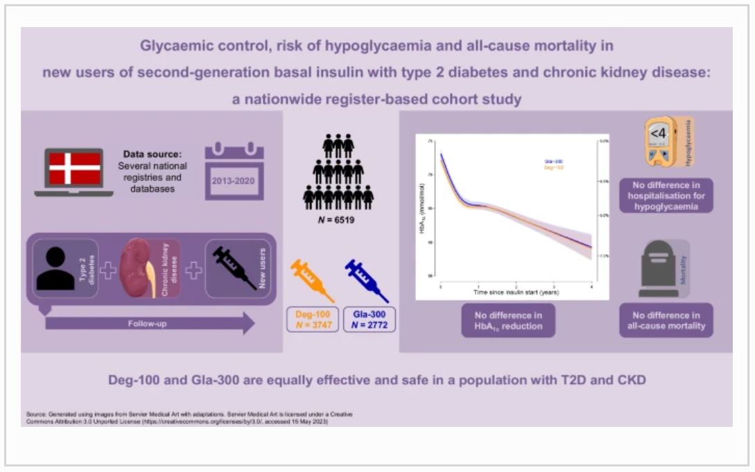 DiabetologiaJnl's tweet photo. No difference in effectiveness or safety among insulin degludec (Deg-100) and insulin glargine (Gla-300) users with type 2 diabetes and CKD in a nationwide register-based cohort. @StenoDiabetes @KosjerinaVanja #insulinglarginevsinsulindegludec https://t.co/pktWxvVyxt https://t.co/YiIFvJlvE7