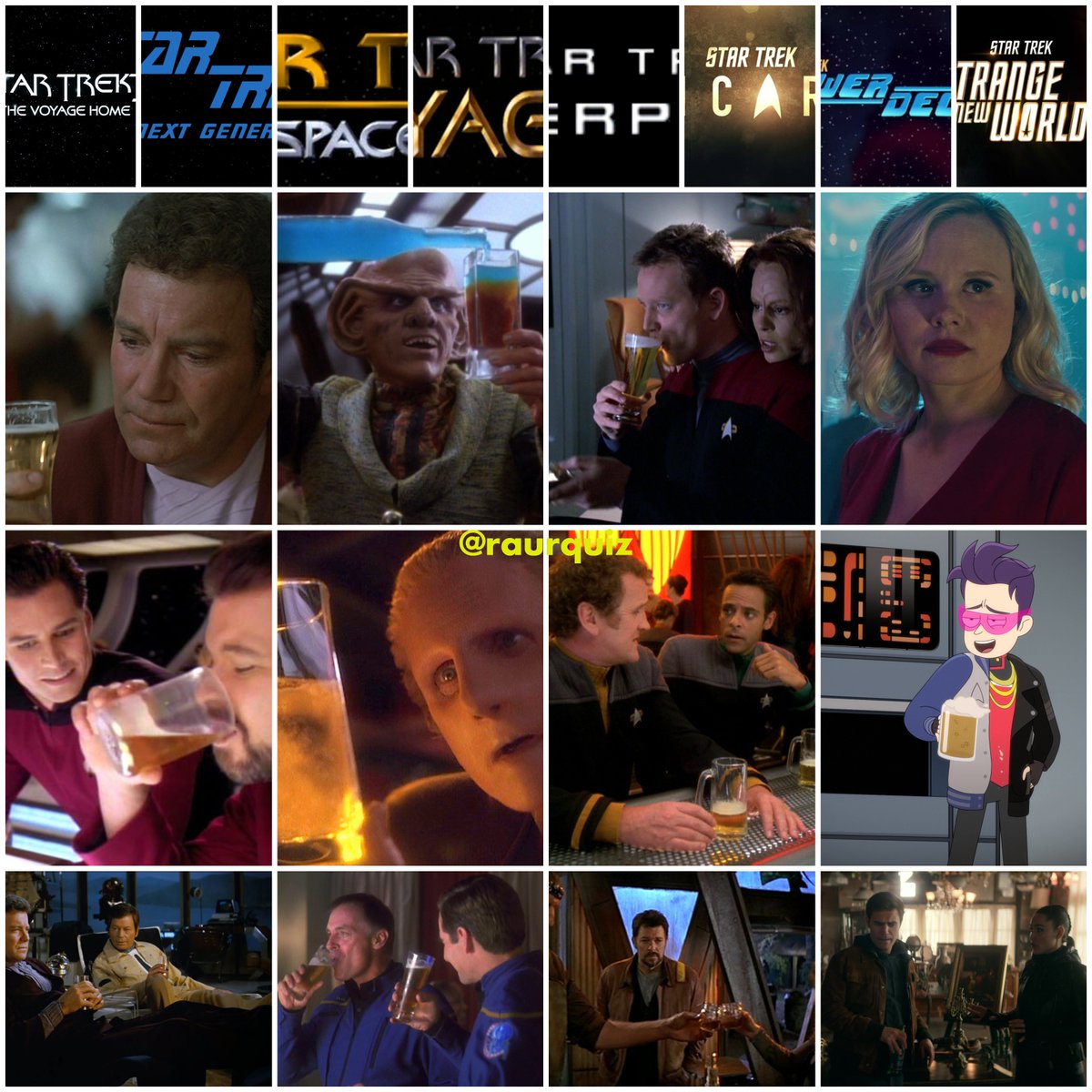 raurquiz's tweet photo. #InternationalBeerDay #startrek #kirk #bones #thesearchforspock #thevoyagehome #riker #thenextgeneration #bashir #obrian #odo #deepspacenine #belannatorres #paris #voyager #archer #agrobinson #troi #zeframcochrane #firscontact #strangenewworlds #laan #pelia #ds930 #startrek56 https://t.co/k2H0xrMfw3
