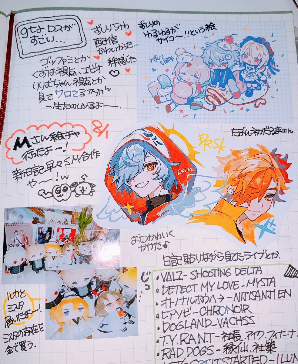 そして貼ったよー 新手帳への切り替えも完了! 手帳1年間続いたぞ♪2冊目行くぞ〜♪