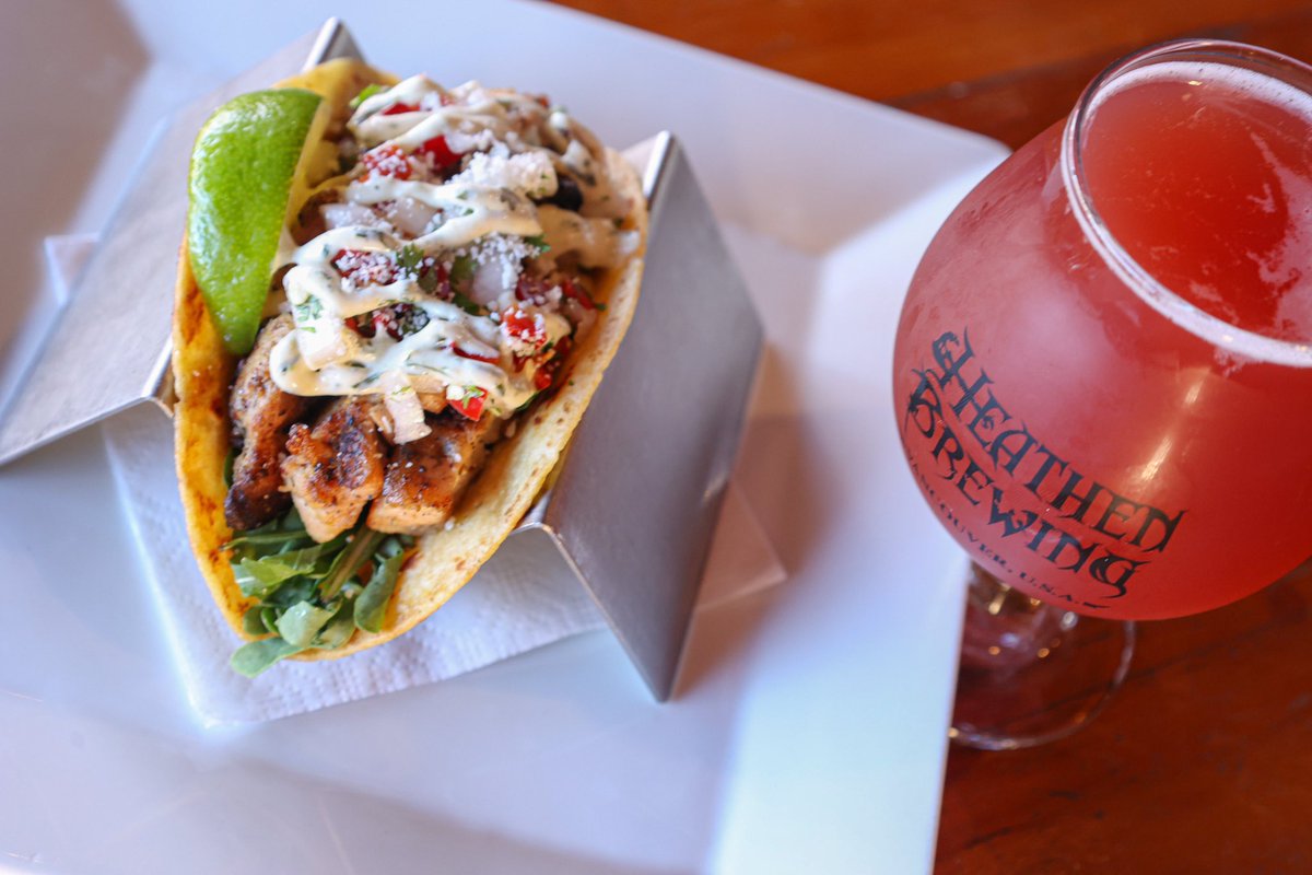 Need some inspiration for lunch today? 
Steak Taco &amp; Blackberry Bramble Sour FTW! 
Oh, and the patio will be the perfect setting ;)