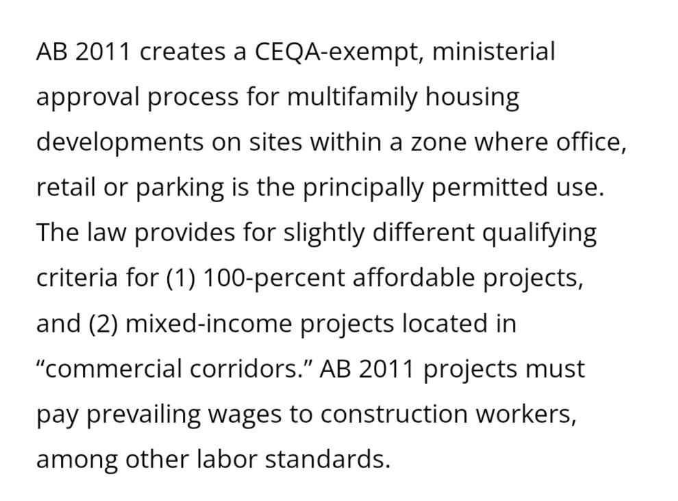 There's inconsistency in people who supported AB2011, yet oppose v.c for upzoning. 2011 gives value via use allow. & process. It has a large amt of capture via AH & incr labor stand/costs. It's the same principle, & should be used more in L.A. as a necessary creator of Affordable