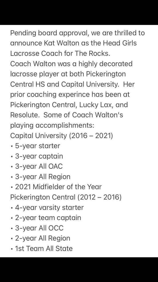 CoffmanGirlsLax's tweet image. ☘️ We are thrilled to announce Kat Walton as the Head Girls Lacrosse Coach for The Rocks!  Welcome to the Rock ☘️ family @kittttykat_04 #RockPride @coffmanrocks