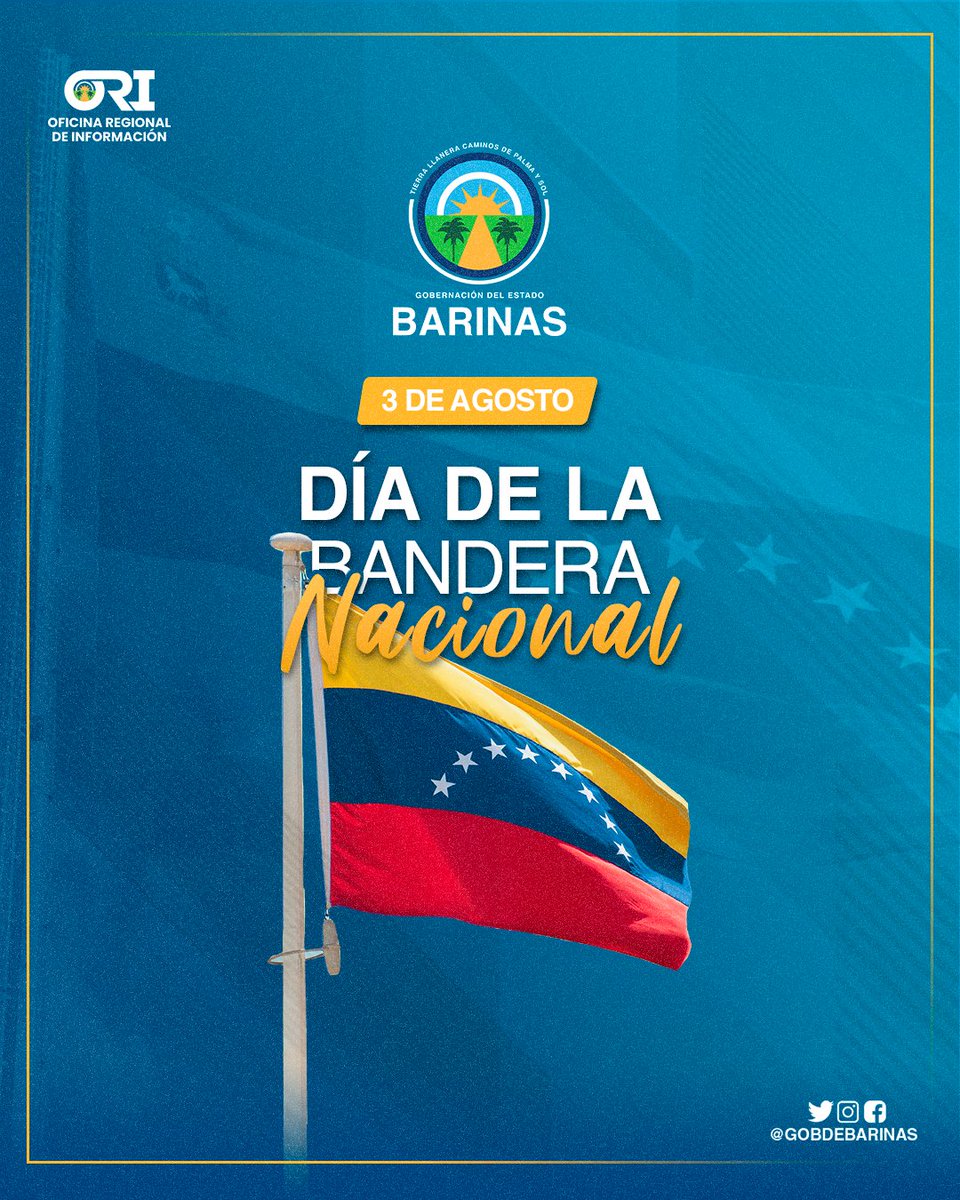 🇻🇪 Hoy #3Ago conmemoramos el Día de la Bandera, el símbolo que nos une como venezolanos y nos recuerda nuestra historia de lucha y esperanza.