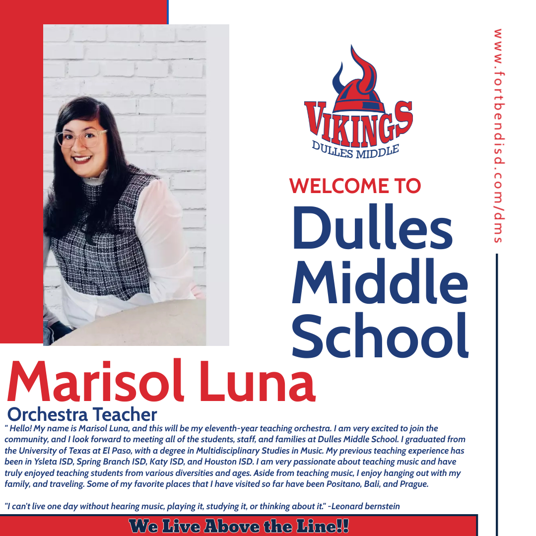 DMS_Vikings's tweet photo. Say hello to Ms. Luna, our new Orchestra Teacher. https://t.co/dgNYsyTJUZ