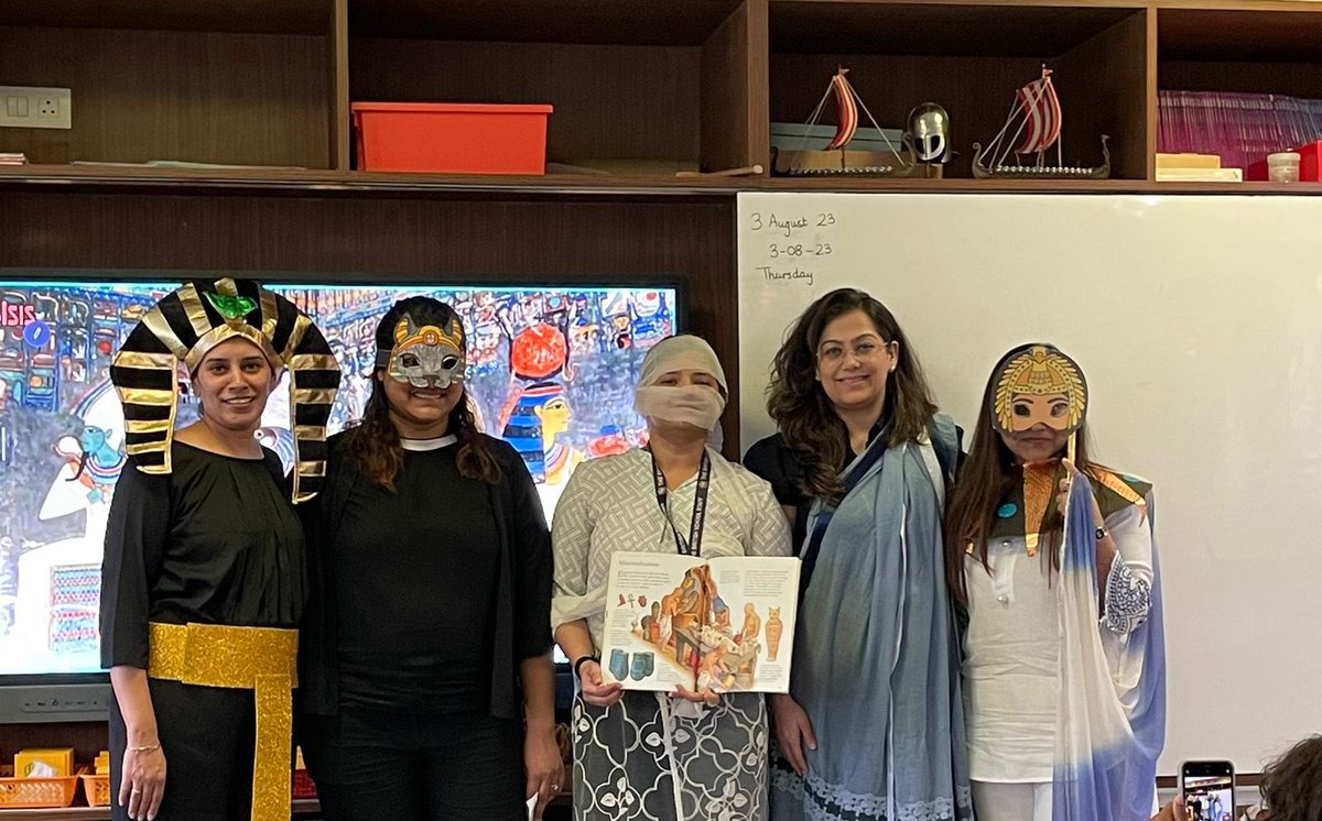 SaigalRidhi's tweet image. Welcome to Ancient Egypt @TBS_Delhi. T role play has yet again proved to be an engaging hook for the new unit in Yr4. Ss were thrilled to interact with River Nile, Cleopatra, Bastet, mummy, pharaoh and even a pyramid. #loveforteaching , #roleplay , #TBS_Delhi.