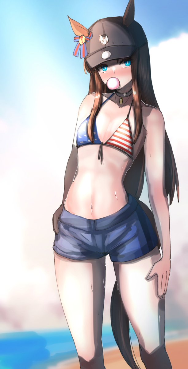 ウマ娘「グラスワンダー 地元仕様水着実装!? #ウマ娘」|かにさわ🦀skeb🎨のイラスト