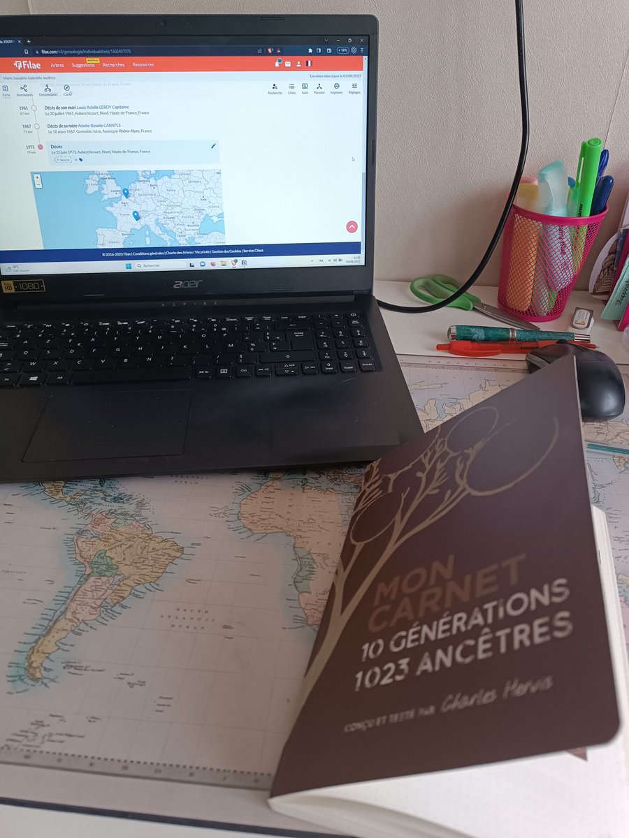 explodutemps's tweet photo. Je commence à remplir mon carnet "10 générations, 1023 ancêtres" de @rfgenealogie 
J'ai choisi de le remplir avec ma branche paternelle. C'est celle que je travaille le plus puisque les recherches sont concentrées en France et Belgique (par rapport à ma mère où c'est en Pologne). https://t.co/nHBTVh8i8M