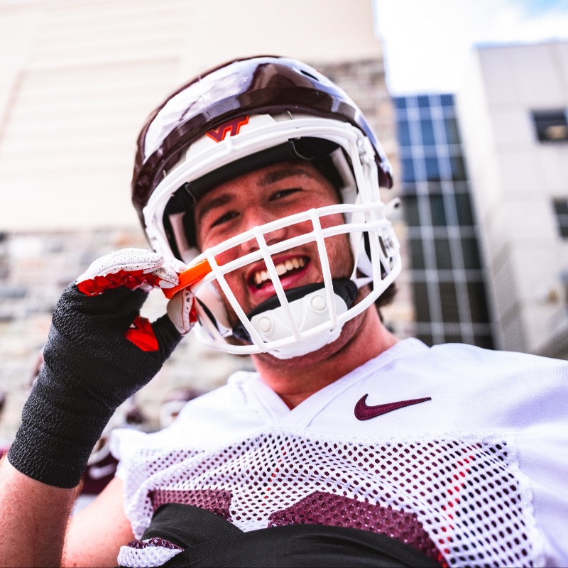 hokiesports's tweet photo. It's officially 𝗴𝗼 𝘁𝗶𝗺𝗲 for @HokiesFB ⚡️