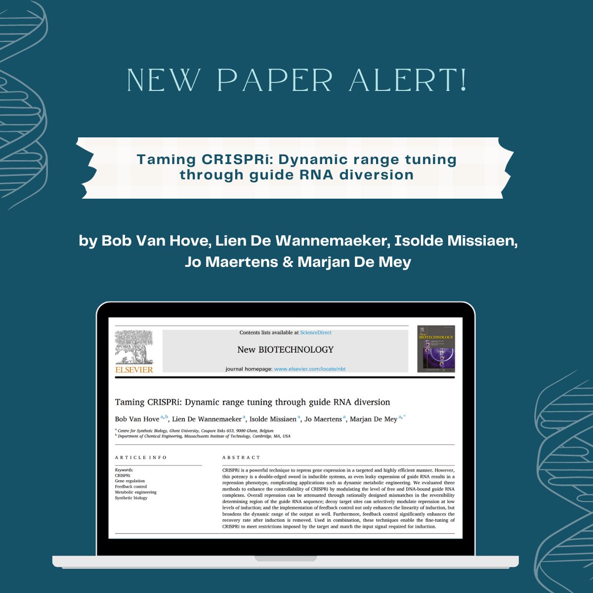 CSB_UGent's tweet photo. New paper alert in New Biotechnology! Congrats to @garagedotbio @LienWannemaeker @mademey! Want to read the full article? 👇 
https://t.co/diWmCUe3Fc https://t.co/bzNUfHtMWc