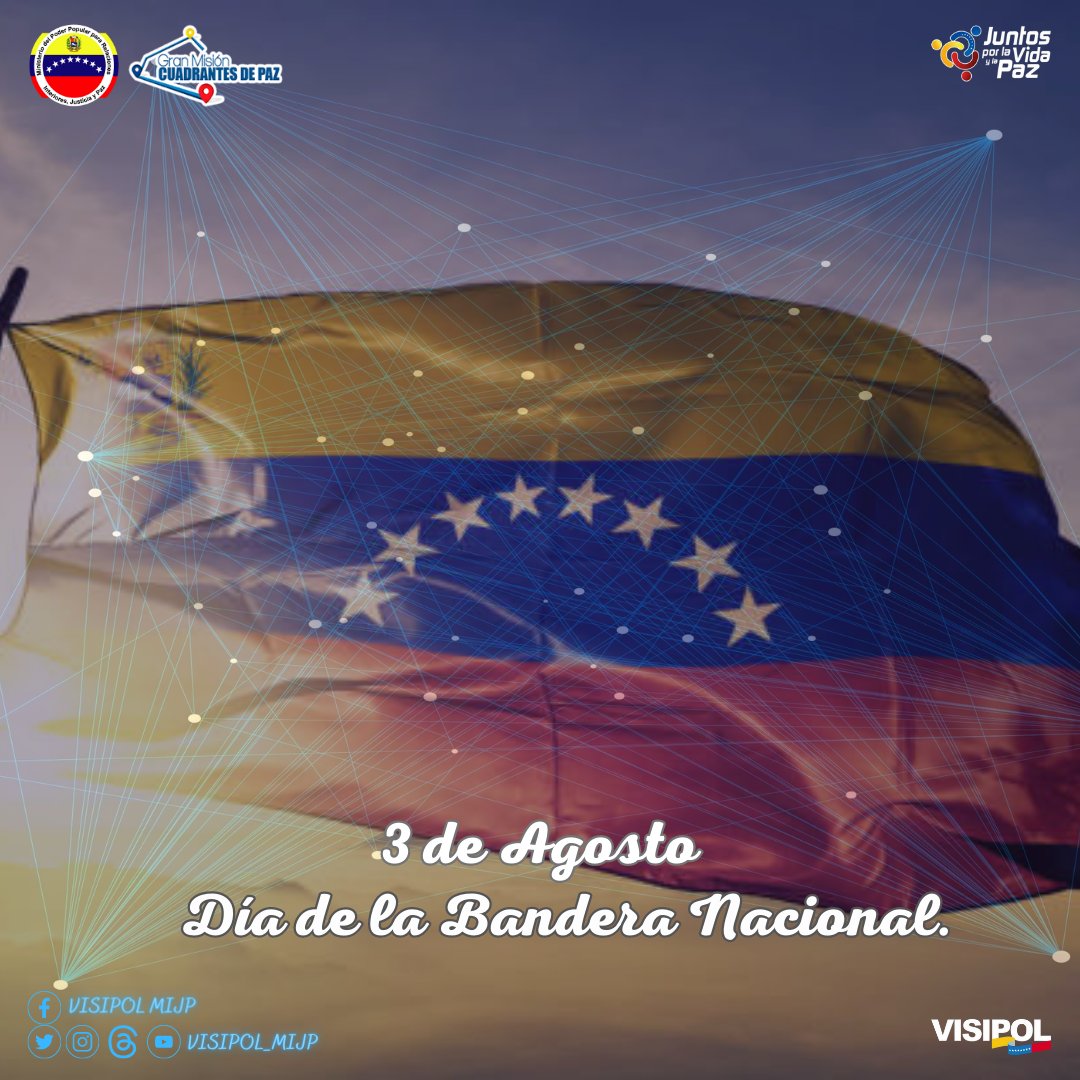 #Hoy Conmemoramos 217 años de la primera izada de nuestro tricolor patrio en manos del Generalísimo Francisco de miranda y su expedición en la Vela de Coro.

#YoIzoMiBandera
#JuntosPorLaVidaYLaPaz
#CuadrantesPorLaVidaYLPaz