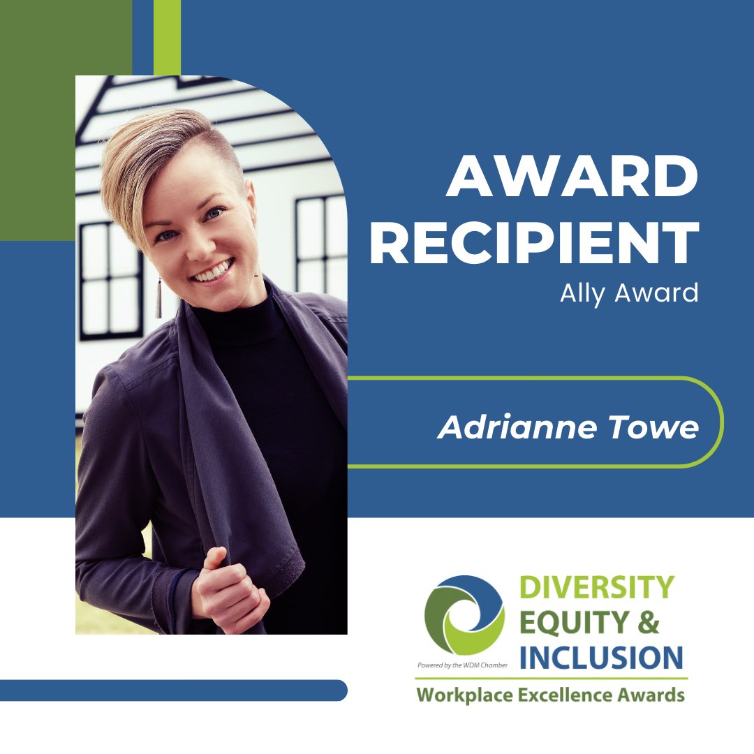 WDMCHAMBER's tweet photo. The DEI Workplace Excellence Award recipient for the Ally Award goes to... Adrianne Towe!
Hear more from Adrianne at our event on Sept 7 and learn about their impactful story.
https://t.co/G3Y430On5j
#DEI #GoWestWDM #WDMstrong #DSMUSA https://t.co/SPnZdwWcWf