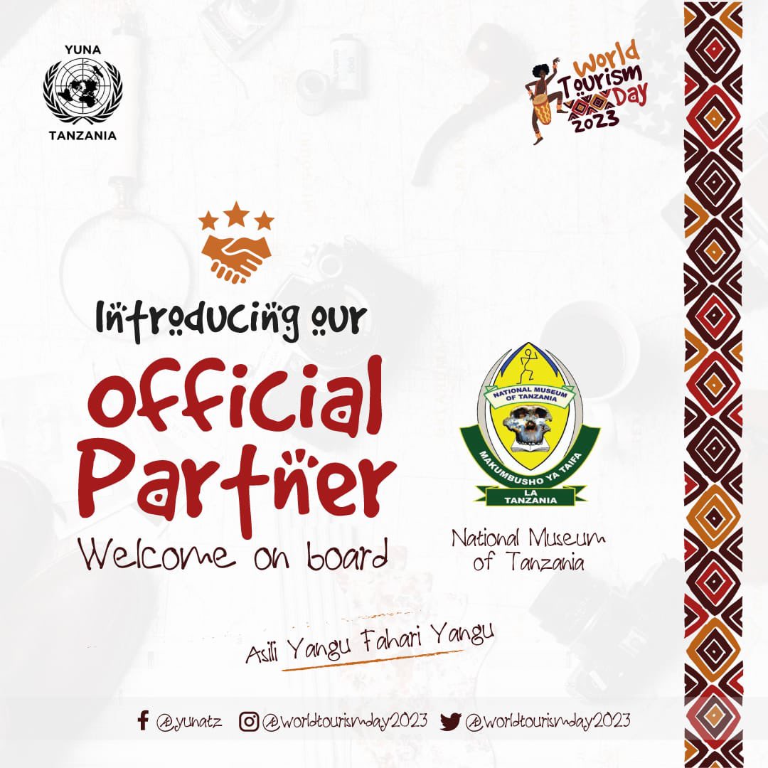 YunaWTD's tweet photo. We are thrilled to announce that National Museum of Tanzania is now an official partner of World Tourism Day 2023. 

Stay tuned for a series of exciting events and activities leading up to the big day! 

 #makumbushoyataifa
#twenzetumakumbusho
#asiliyangufahariyangu https://t.co/GWmkkS3Gf4