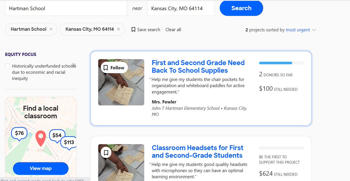 I want to help my friend, Mrs. Fowler, achieve her goal of buying some items for her classroom. Sandra is an excellent educator, top-notch. If you want to donate, please visit Donors Choose. 
Donors Choose_Hartman School_64114 Thank you! <a href="/kcpublicschools/">KCPS</a>
