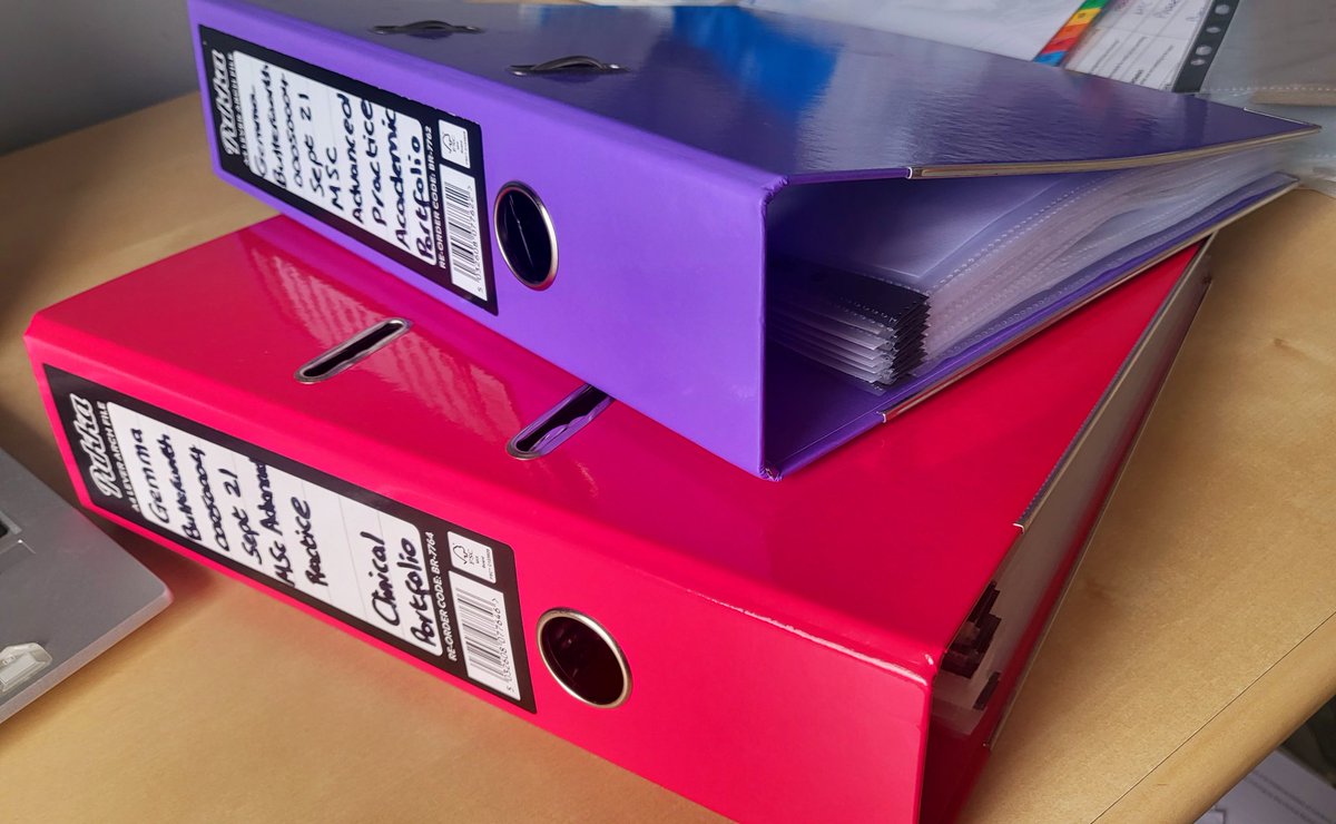 GemmaButterwor3's tweet photo. Strange to see 2 years of Advanced Practice squeezed into 2 folders ...
1 Academic Portfolio and 1 Clinical Portfolio all done and submitted.
Fingers crossed I've passed π€
Now time for a well earned holiday ππ΄πΉ
@AdvPracticeSU @researchACPs #MScadvancedpractice https://t.co/qf9npzUHO5
